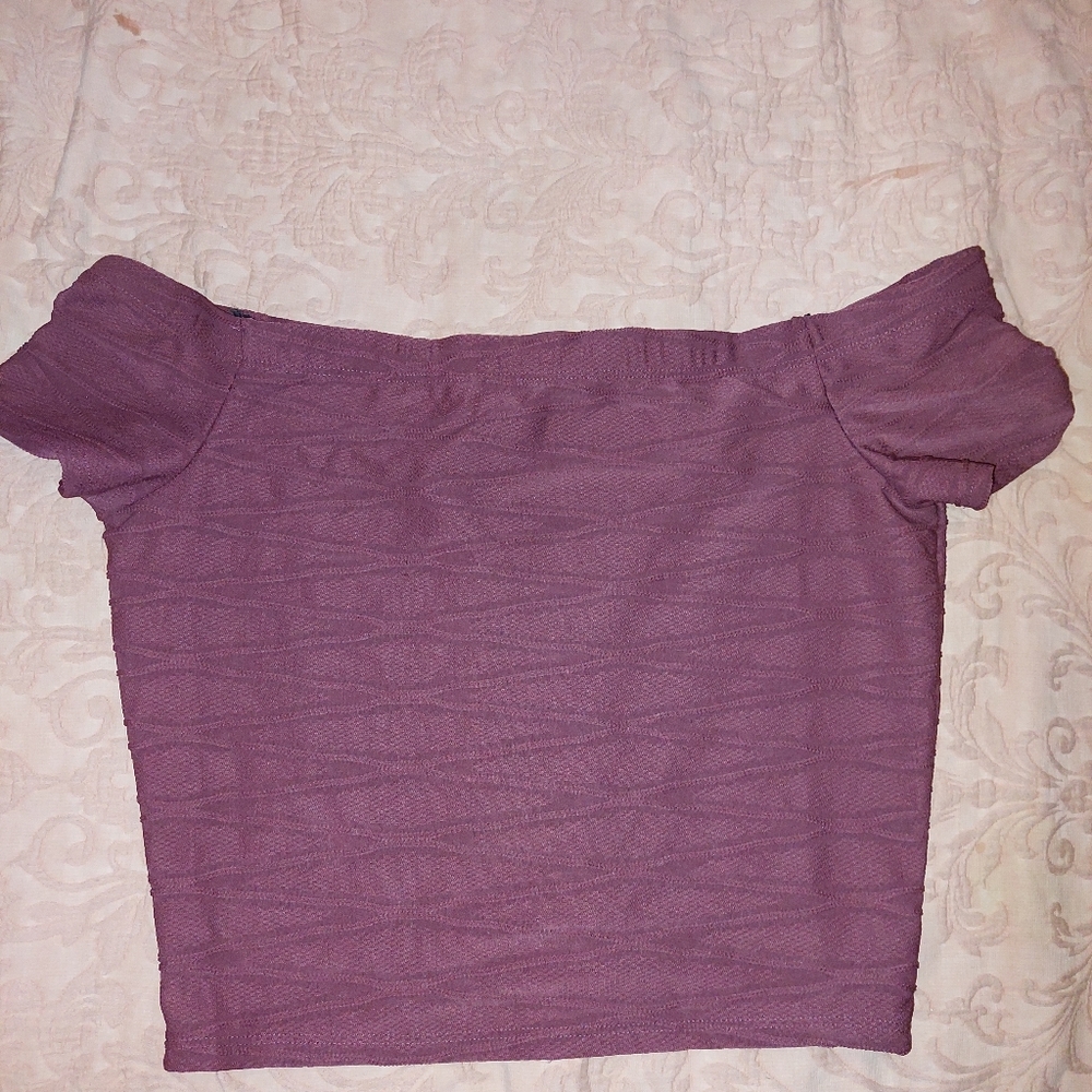 True Religion Dusty Pink Ruffled Fitted Crop Blouse NWOT